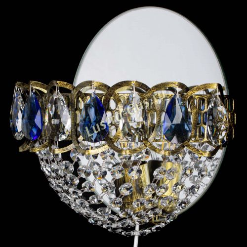 Бра Астра Сетка под бронзу Синяя в Сочи Гусь Хрустальный