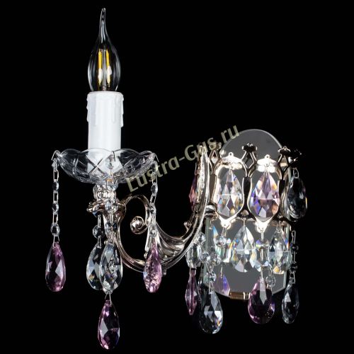 Бра Елизавета №1 мини розовая в Сочи Гусь Хрустальный