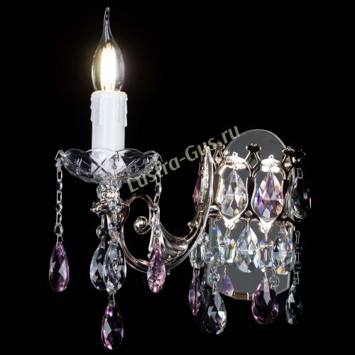 Бра Елизавета №1 мини розовая в Сочи Гусь Хрустальный