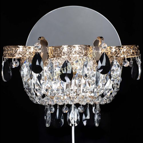 Бра Камея Флора черная в Сочи Гусь Хрустальный