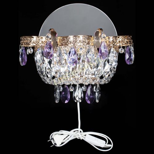 Бра Камея Флора фиолетовая в Сочи Гусь Хрустальный