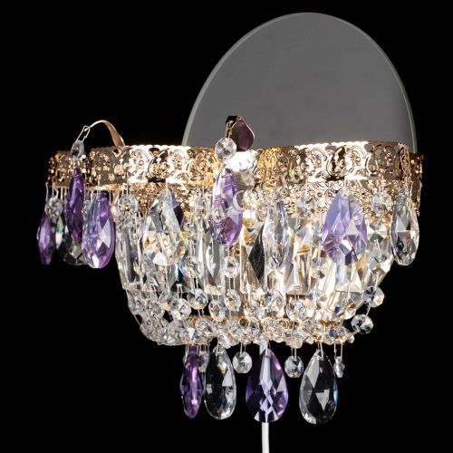 Бра Камея Флора фиолетовая в Сочи Гусь Хрустальный