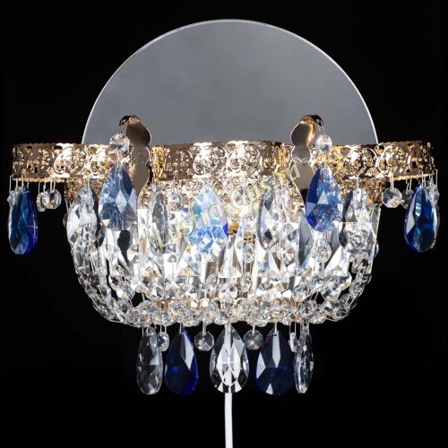 Бра Камея Флора синяя в Сочи Гусь Хрустальный