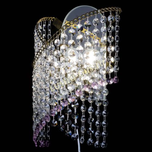 Бра Космея №1 розовая под бронзу в Сочи Гусь Хрустальный