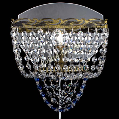 Бра Квадрат №2 под бронзу Синяя в Сочи Гусь Хрустальный