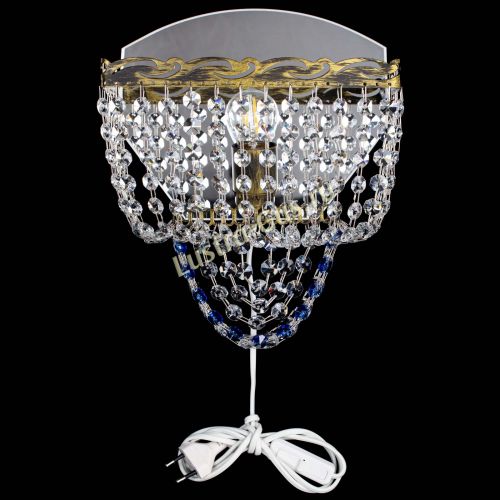 Бра Квадрат №2 под бронзу Синяя в Сочи Гусь Хрустальный