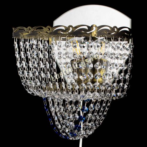 Бра Квадрат №2 под бронзу Синяя в Сочи Гусь Хрустальный