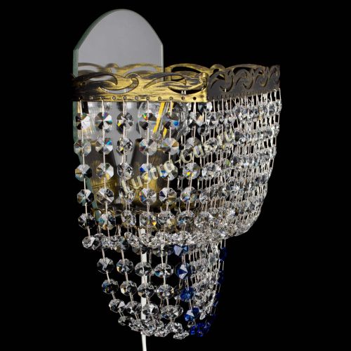 Бра Квадрат №2 под бронзу Синяя в Сочи Гусь Хрустальный