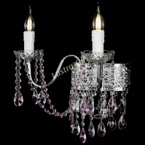 Бра Свеча Восток №2 розовая в Сочи Гусь Хрустальный