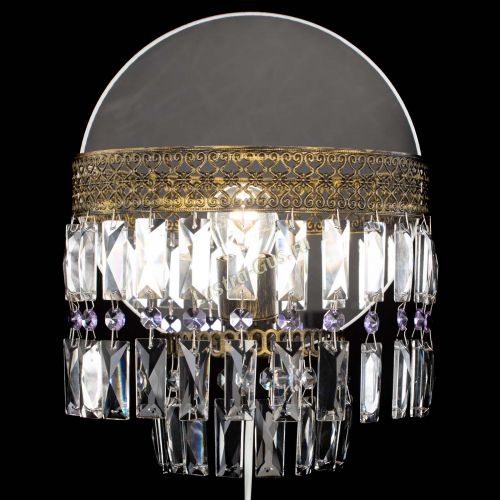 Бра Венеция Пластинка под бронзу Фиолетовая в Сочи Гусь Хрустальный