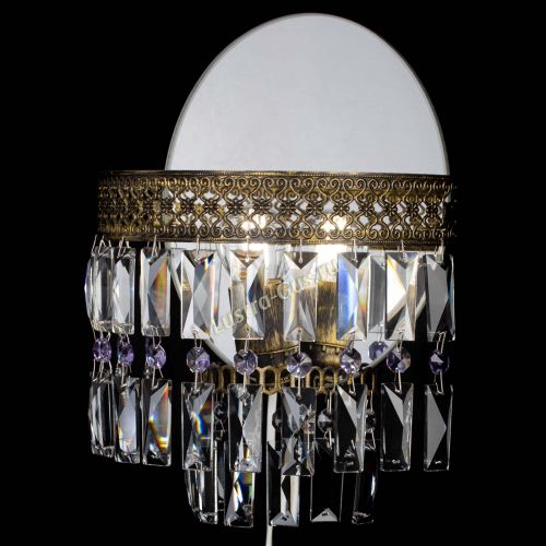 Бра Венеция Пластинка под бронзу Фиолетовая в Сочи Гусь Хрустальный