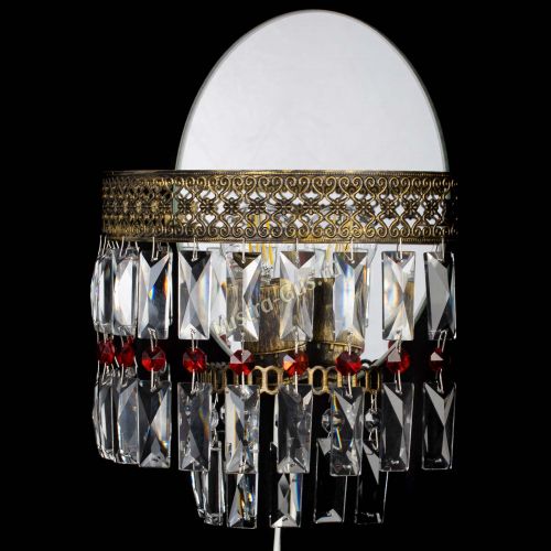 Бра Венеция Пластинка под бронзу Красная в Сочи Гусь Хрустальный