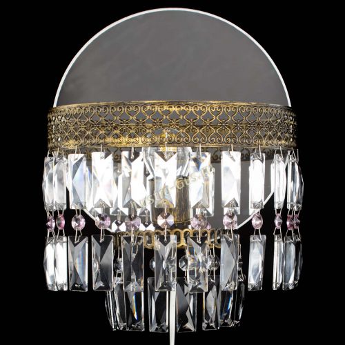 Бра Венеция Пластинка под бронзу Розовая в Сочи Гусь Хрустальный