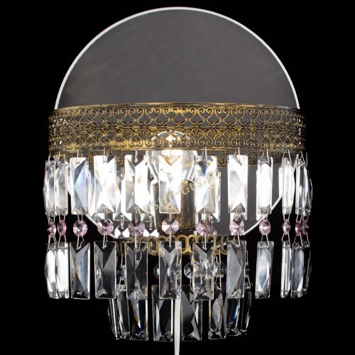 Бра Венеция Пластинка под бронзу Розовая в Сочи Гусь Хрустальный