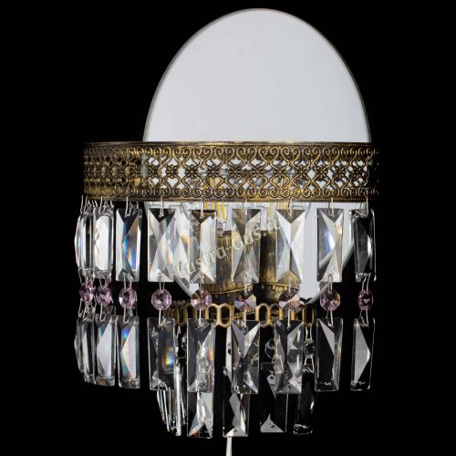 Бра Венеция Пластинка под бронзу Розовая в Сочи Гусь Хрустальный