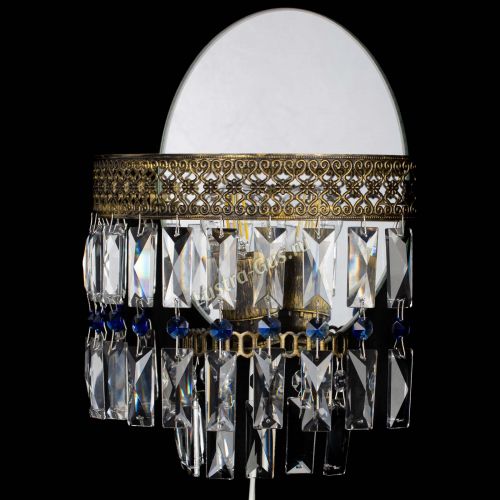 Бра Венеция Пластинка под бронзу Синяя в Сочи Гусь Хрустальный