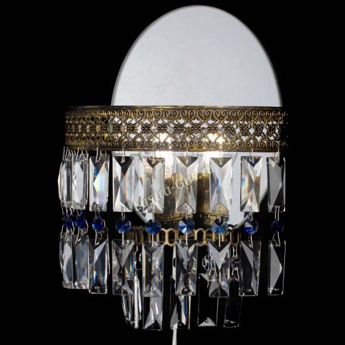 Бра Венеция Пластинка под бронзу Синяя в Сочи Гусь Хрустальный