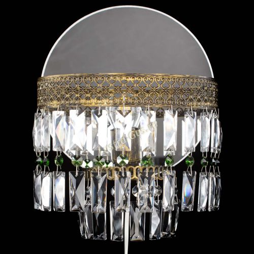 Бра Венеция Пластинка под бронзу Зеленая в Сочи Гусь Хрустальный