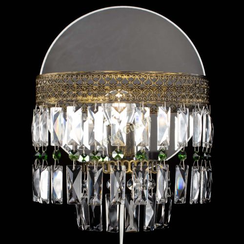 Бра Венеция Пластинка под бронзу Зеленая в Сочи Гусь Хрустальный