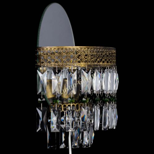 Бра Венеция Пластинка под бронзу Зеленая в Сочи Гусь Хрустальный