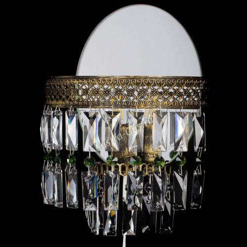 Бра Венеция Пластинка под бронзу Зеленая в Сочи Гусь Хрустальный