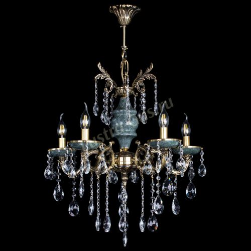 Люстра бронзовая Алфея №5 "Малахит" баден в Сочи Гусь Хрустальный