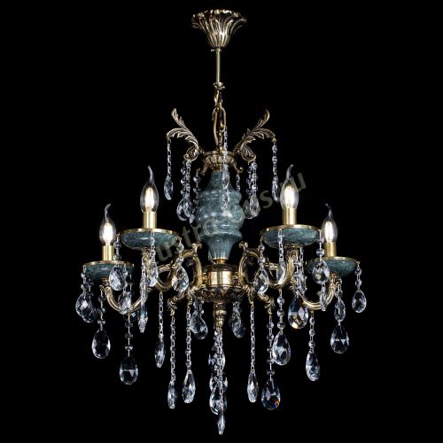 Люстра бронзовая Алфея №5 "Малахит" баден в Сочи Гусь Хрустальный