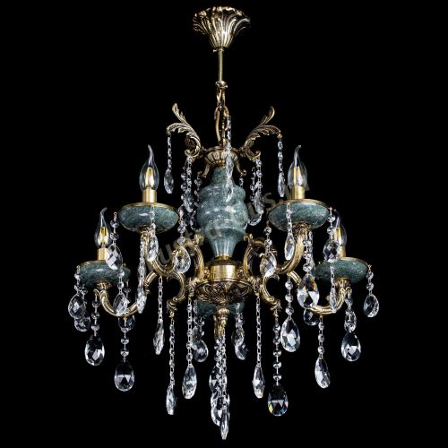 Люстра бронзовая Алфея №5 "Малахит" баден в Сочи Гусь Хрустальный