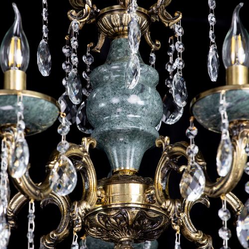 Люстра бронзовая Алфея №5 "Малахит" баден в Сочи Гусь Хрустальный