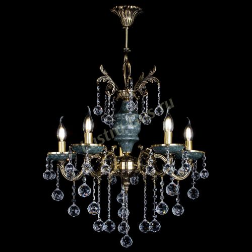 Люстра бронзовая Алфея №5 "Малахит" шар в Сочи Гусь Хрустальный