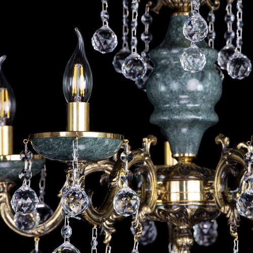 Люстра бронзовая Алфея №5 "Малахит" шар в Сочи Гусь Хрустальный