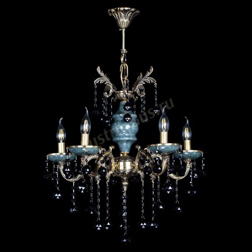 Люстра бронзовая Алфея №5 "Малахит" шар черная в Сочи Гусь Хрустальный