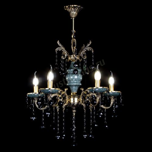 Люстра бронзовая Алфея №5 "Малахит" шар черная в Сочи Гусь Хрустальный