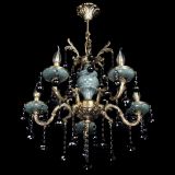 Люстра бронзовая Алфея №5 "Малахит" шар черная в Сочи