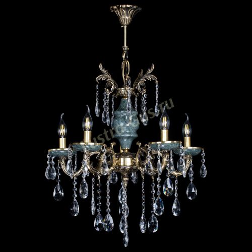 Люстра Алфея №5 "Малахит" журавлик в Сочи Гусь Хрустальный