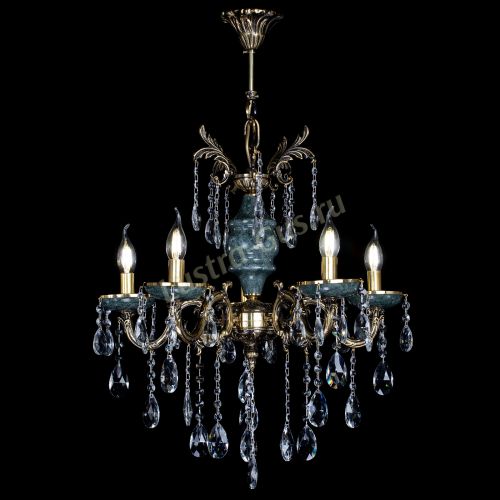 Люстра Алфея №5 "Малахит" журавлик в Сочи Гусь Хрустальный