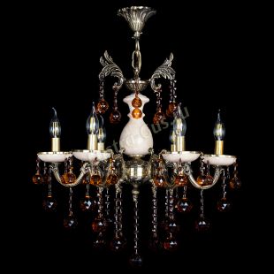 Люстра хрустальная Алфея №6 с камнем шар чайная