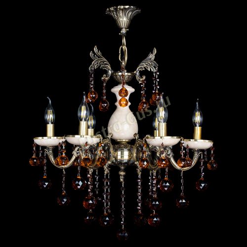 Люстра бронзовая Алфея №6 с камнем шар чайная в Сочи Люстра бронзовая Алфея №6 с камнем шар чайная в Сочи