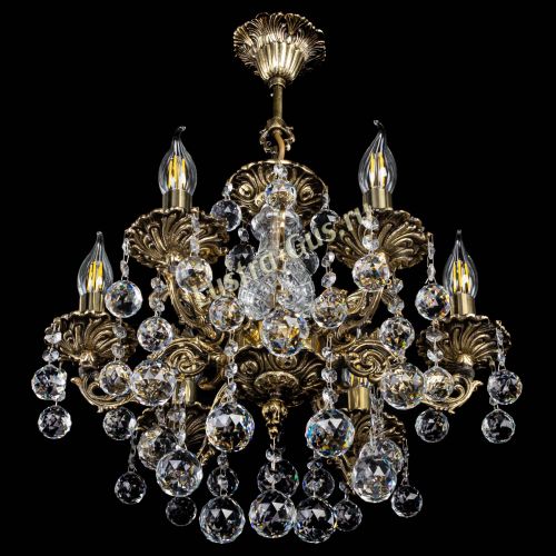 Люстра бронзовая Алфея №6/1 Шар в Сочи Гусь Хрустальный