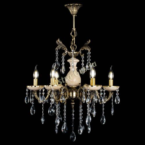 Люстра бронзовая Алфея №6 с камнем шар в Сочи Гусь Хрустальный