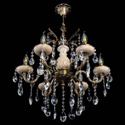 Люстра бронзовая Алфея №6 с камнем шар в Сочи Гусь Хрустальный