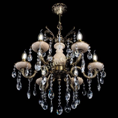 Люстра бронзовая Алфея №6 с камнем шар в Сочи Гусь Хрустальный