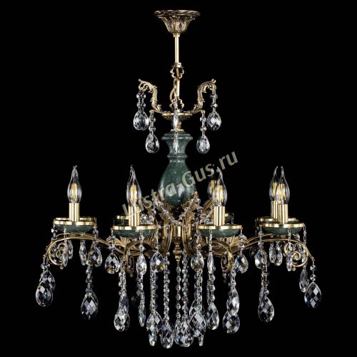 Люстра бронзовая Алфея Малахит №8 баден в Сочи Гусь Хрустальный