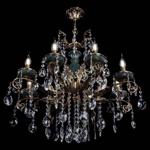 Люстра бронзовая Алфея Малахит №8 баден в Сочи Гусь Хрустальный