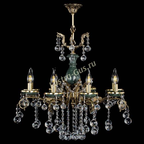 Люстра бронзовая Алфея Малахит №8 шар в Сочи Гусь Хрустальный