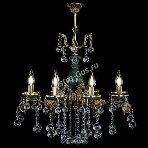 Люстра бронзовая Алфея Малахит №8 шар в Сочи Гусь Хрустальный