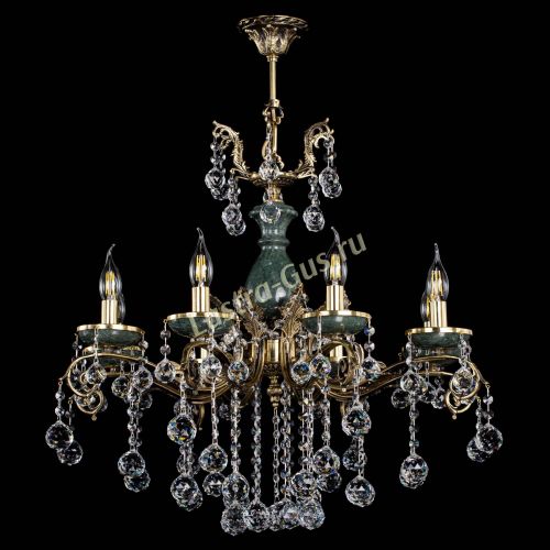 Люстра бронзовая Алфея Малахит №8 шар в Сочи Гусь Хрустальный