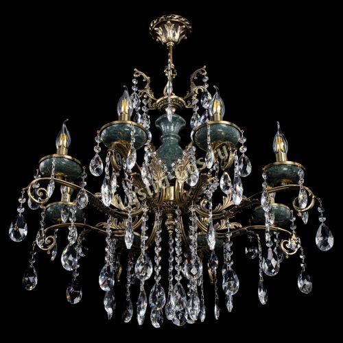 Люстра бронзовая Алфея Малахит №8 журавлик в Сочи Гусь Хрустальный