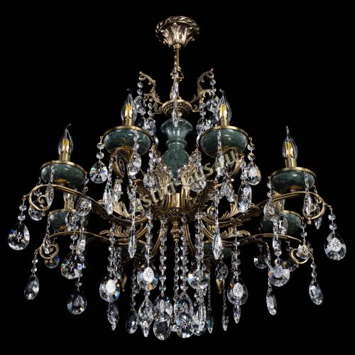 Люстра бронзовая Алфея Малахит №8 звездочка в Сочи Гусь Хрустальный