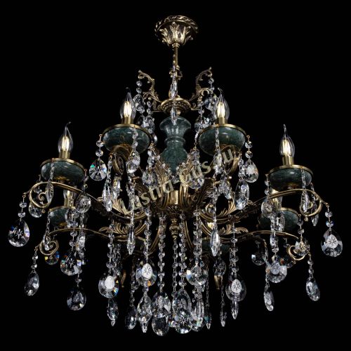 Люстра бронзовая Алфея Малахит №8 звездочка в Сочи Гусь Хрустальный